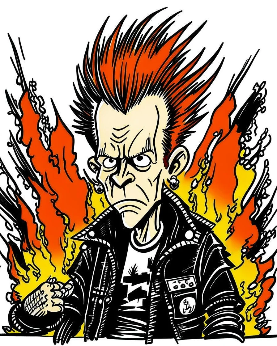 PUNK firestarter johnny rotten cartoon