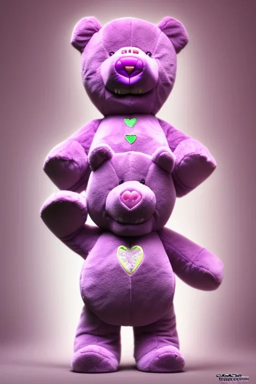 a giant purple care bear