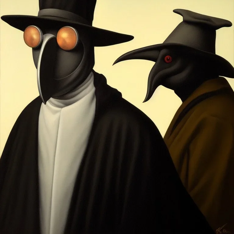 A portrait of a plague doctor, art by Rockwell Kent trending on artstation