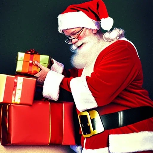 Mamãe Noel entregando presentes