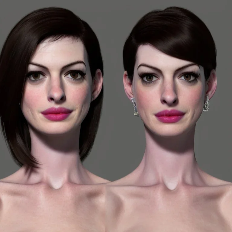 perfect Anne Hathaway, face and bust, wearing magical dress, highly realistic, highly detailed