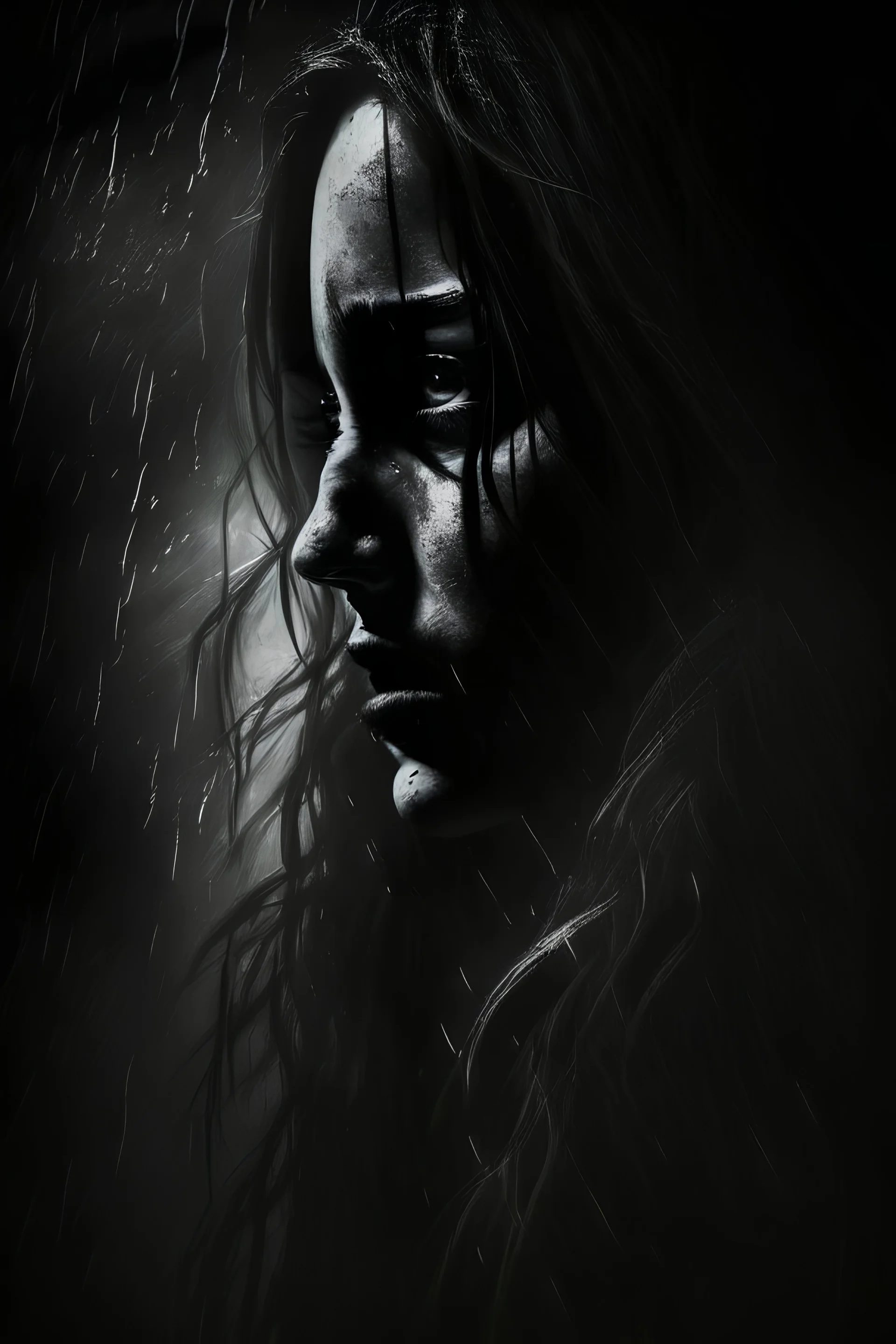 When darkness falls lonely woman wide en dept dramatic hd hightlights detailled