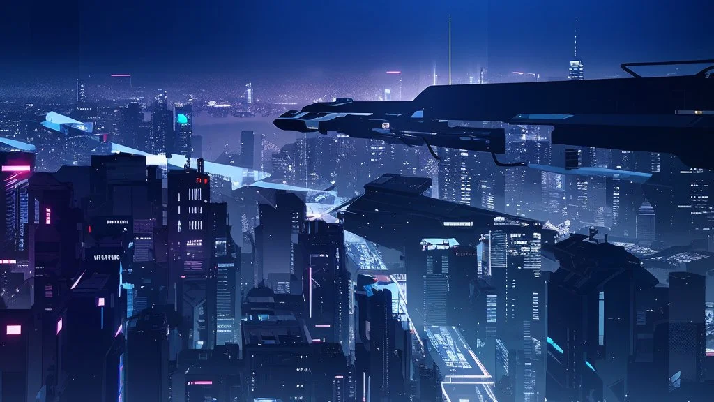 Clear Focus, High resolution, Cyberpunk skyline, comic style