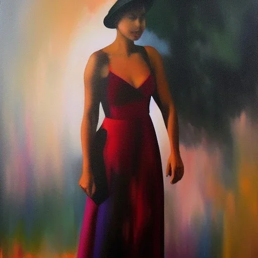 Full body portrait, painting, medium shot lady FrenchGirl