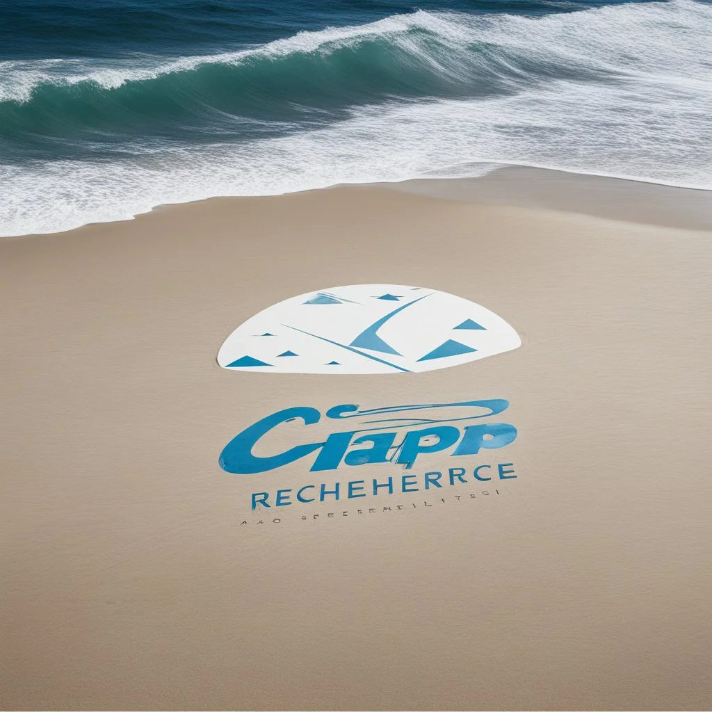 Cap Recherche is the logo of company doing mathematics and located on the Atlantic, in front of a surf spot