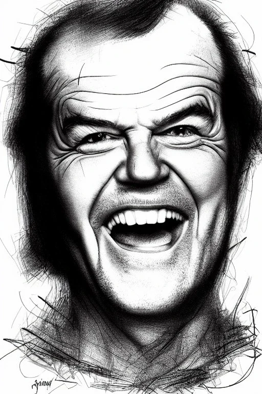 Jack Nicholson scribble portrait, 8k resolution, r_drawings_rene, scribble, scribble drawing, scribble art, deviantart, rdrawings25, synthetic, hairy scribble fill, line draw, scribble sketch