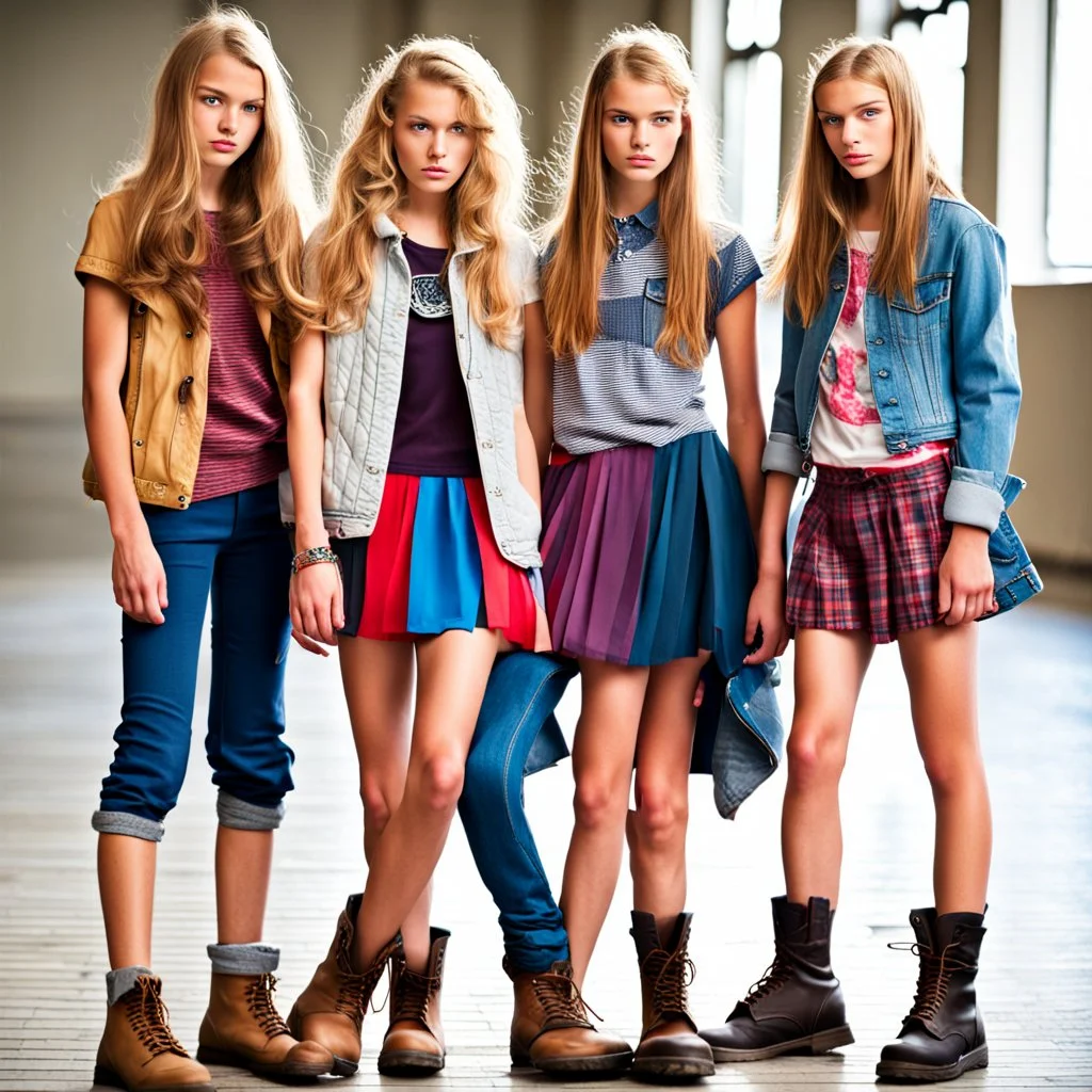 Adolescent fashion models.