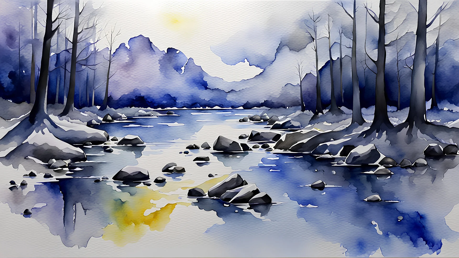 watercolor painting. multiplied by. Silence. Demonstration of silence. HD