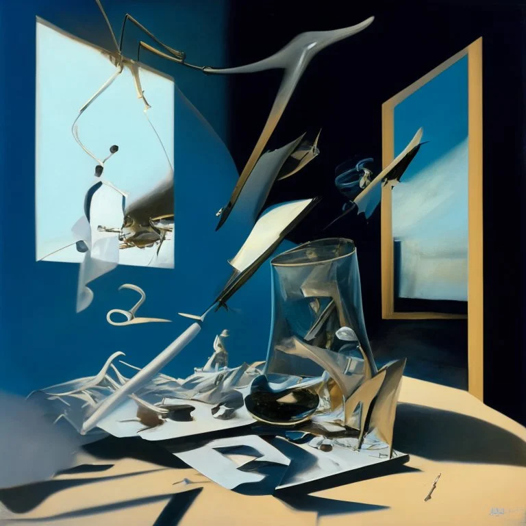 human body, universe-like mirror, complex surgical instruments mixed with human body-like dentist instruments,minimalism,Painting By Adrian Ghenie, Rene Magritte, Salvador Dali, Lucian Freud