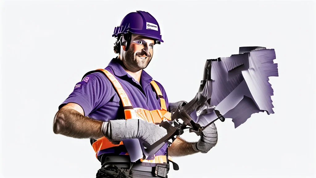 fedex driver using chainsaw transparent background