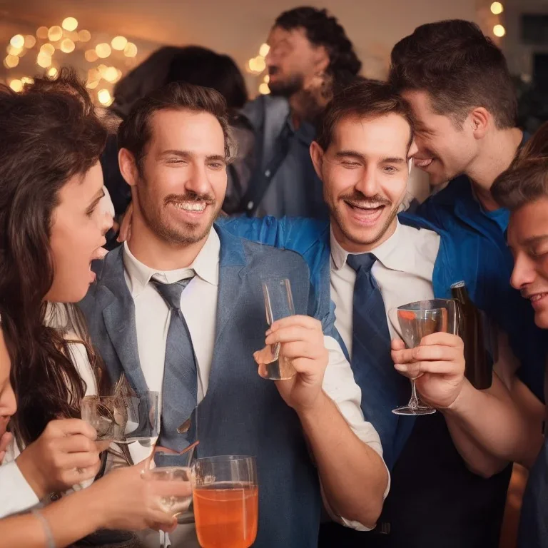 hombre solo en una fiesta