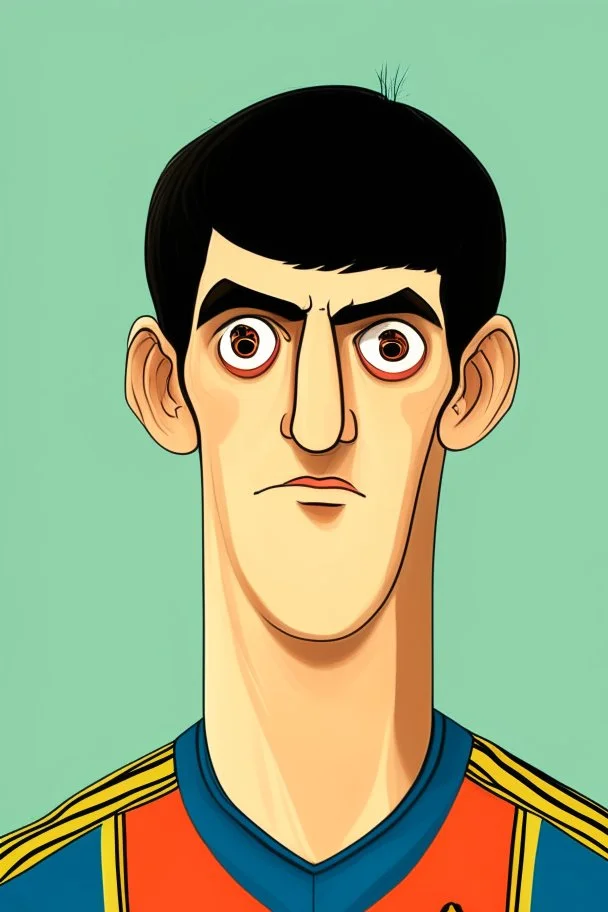 Thibaut Courtois Belgian football player ,cartoon 2d