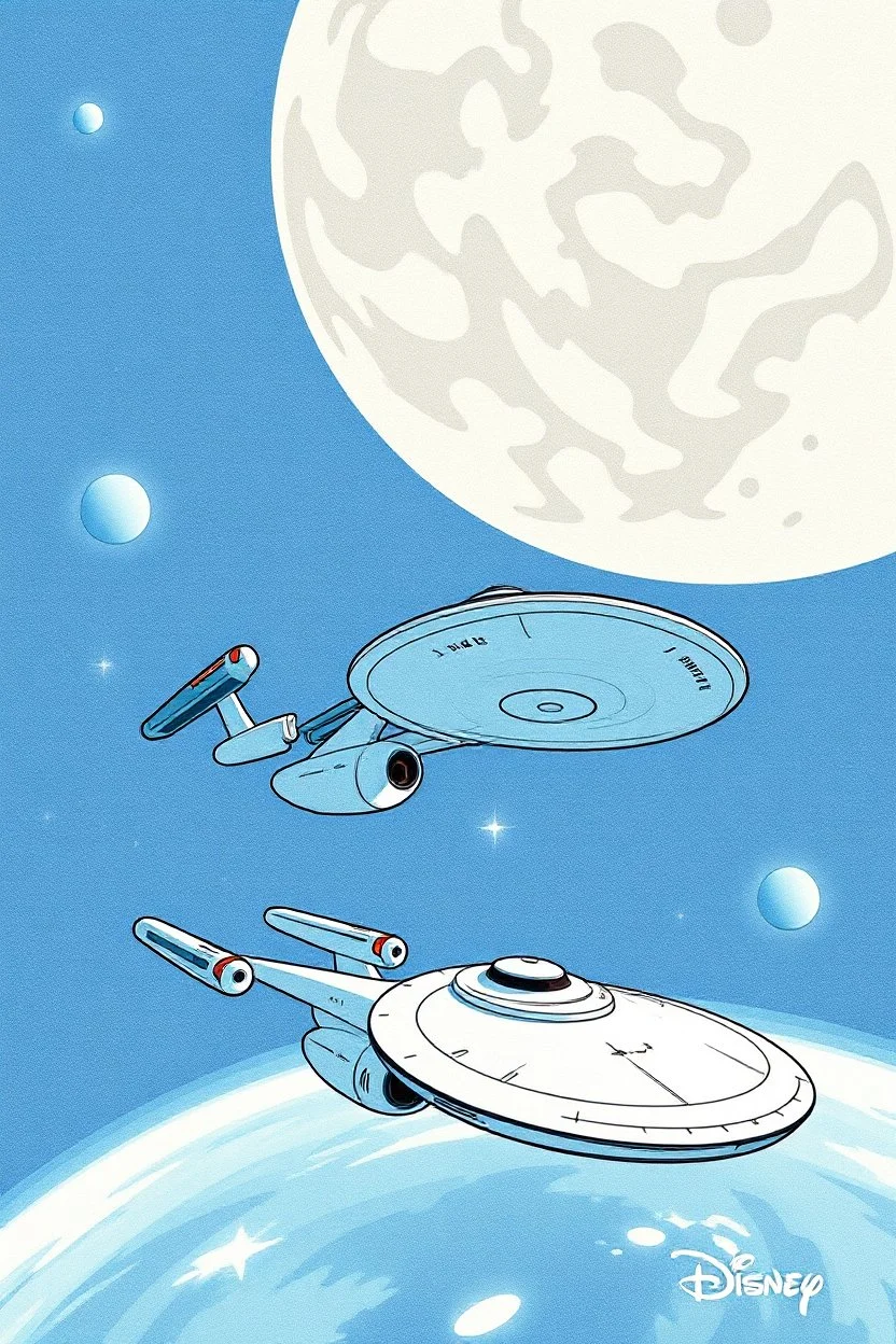 the uss enterprise drawn by disney