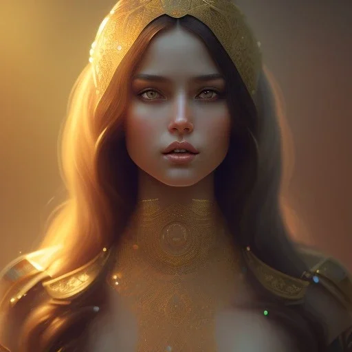 Arab princess , cute, beautiful, long hair, wavy hair, black eyes, head and shoulders portrait, cinematic, 8k, resolution concept art portrait by Greg Rutkowski, Artgerm, WLOP, Alphonse Mucha dynamic lighting hyperdetailed intricately detailed