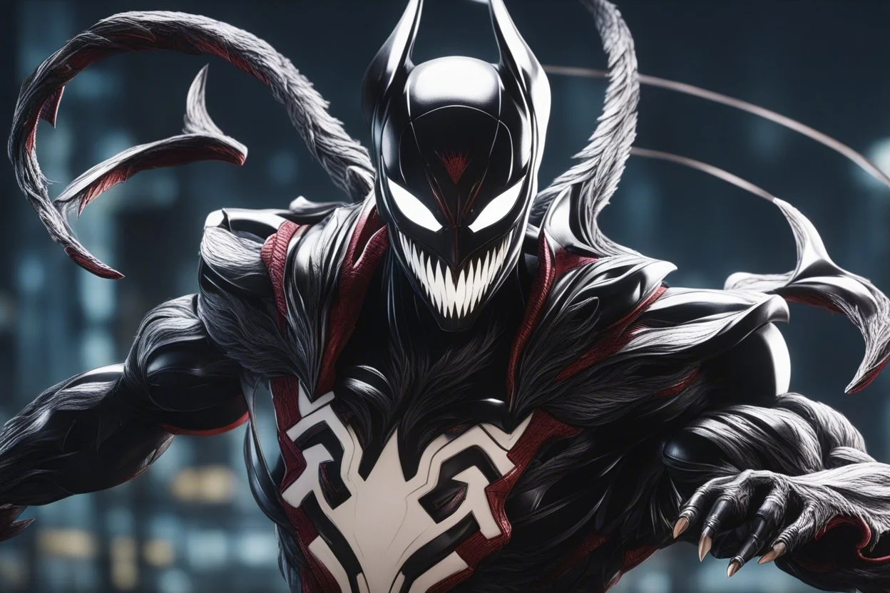 symbiote in 8k 80s anime drawing, shaco model, intricate details, highly detailed, high details, detailed portrait, masterpiece,ultra detailed, ultra quality