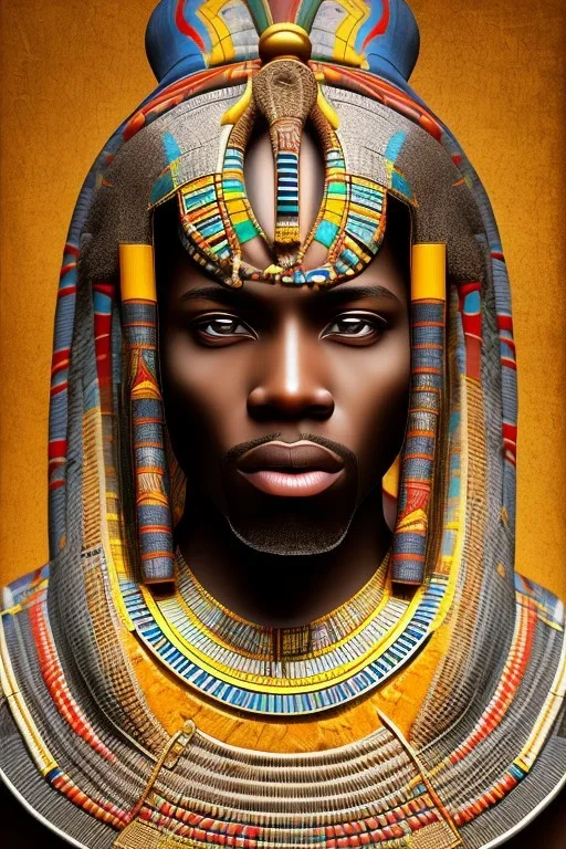 african portrait, ancient egypt, zulu, scaffolding, high detail