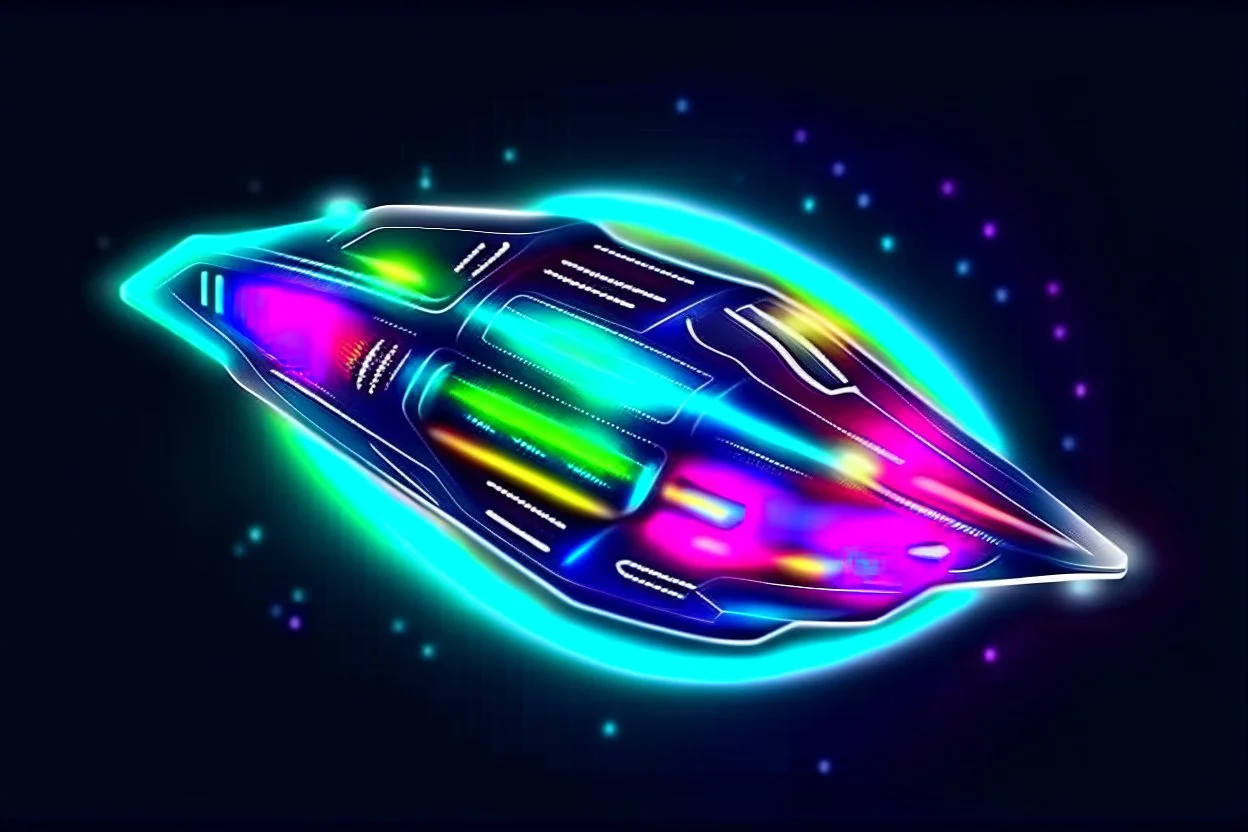 cool design of a small spaceship cruising through the gAlaxy