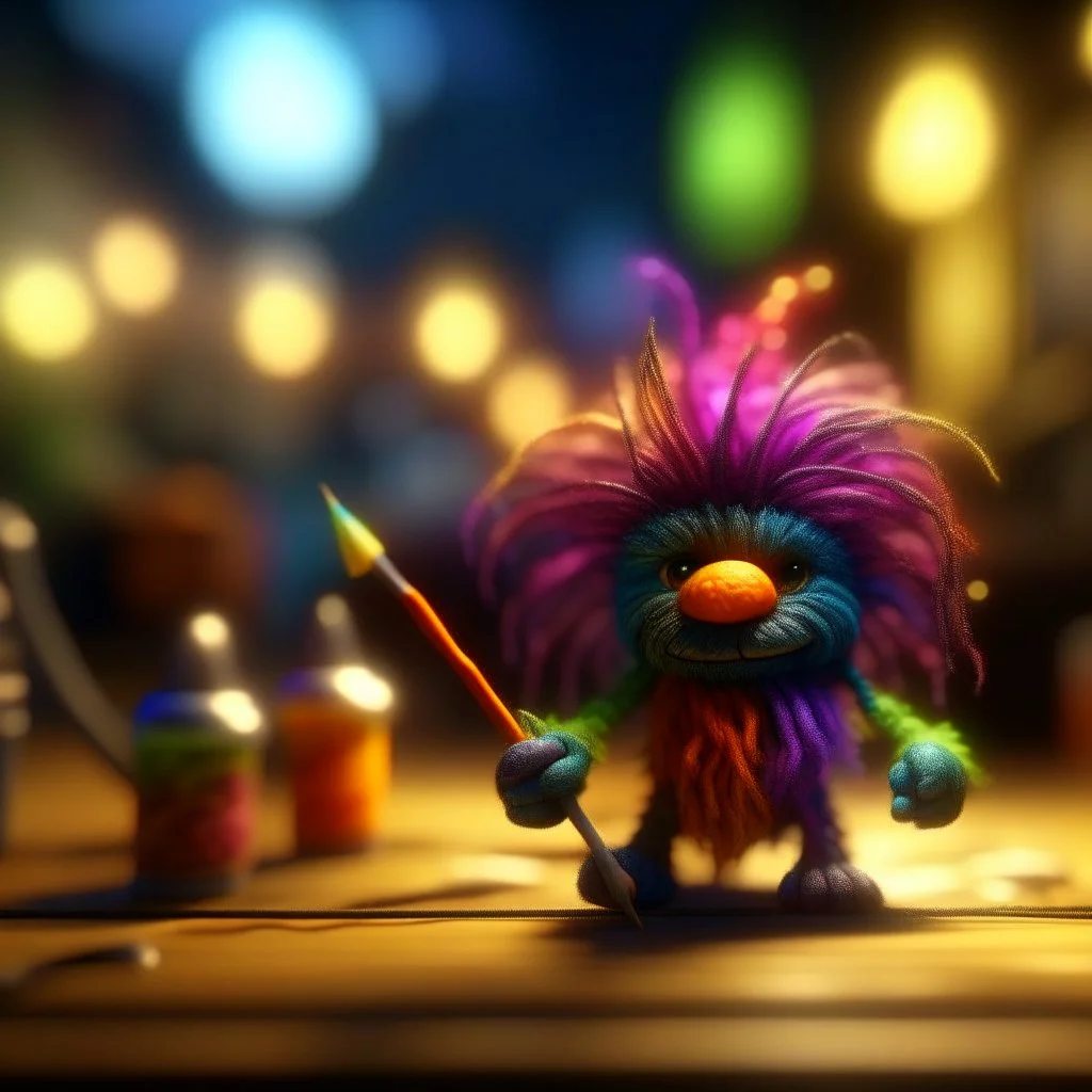 pen outline, hairy pimp groove funk fairy gremlin hippie in running inside big thread mill on beach ,bokeh like f/0.8, tilt-shift lens 8k, high detail, smooth render, down-light, unreal engine