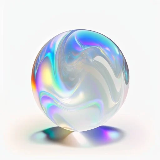 3d holographic marble shape isolated on infinite white background, glow, glass effect, 4k. sober. fintech