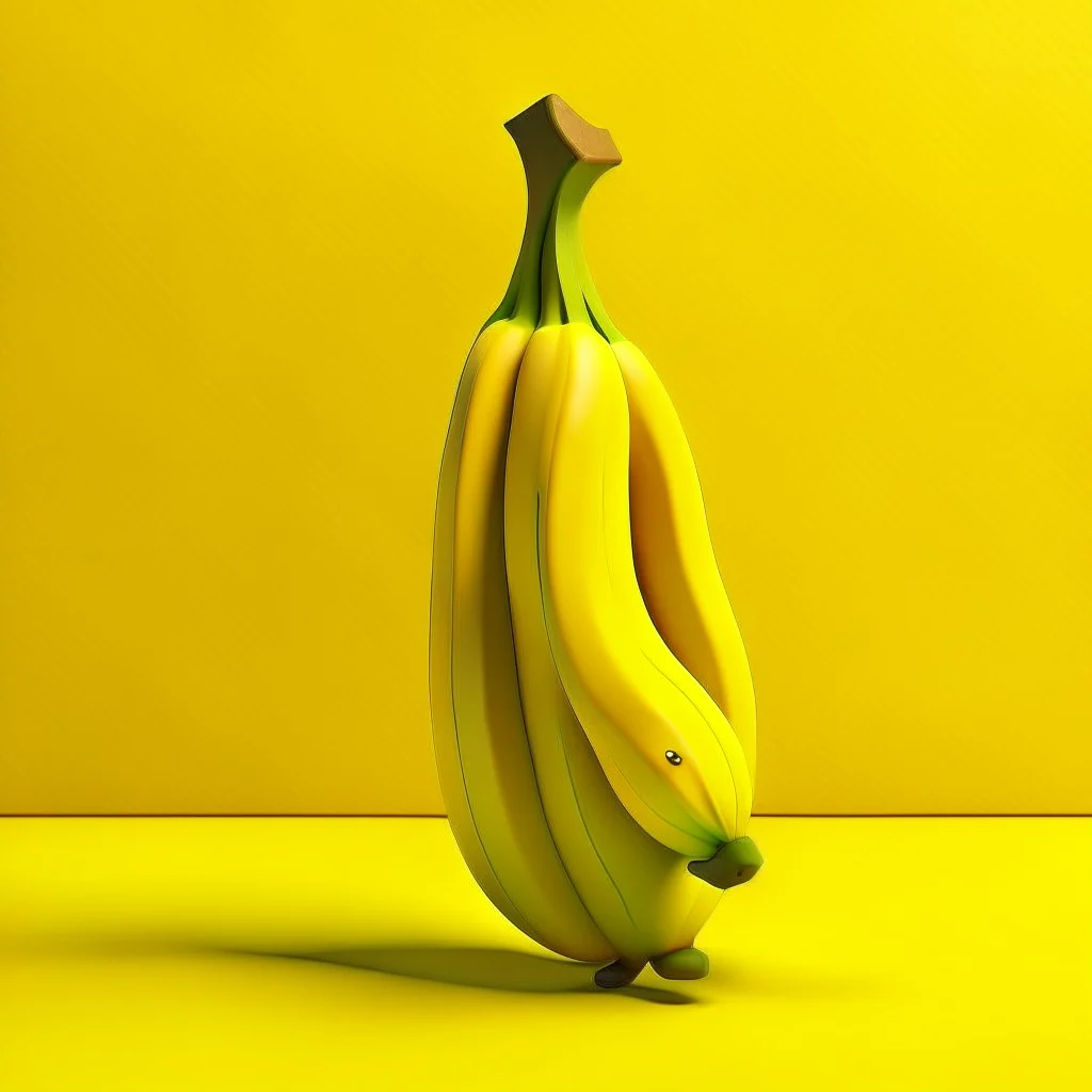 A banana in the shape of a cartoon character