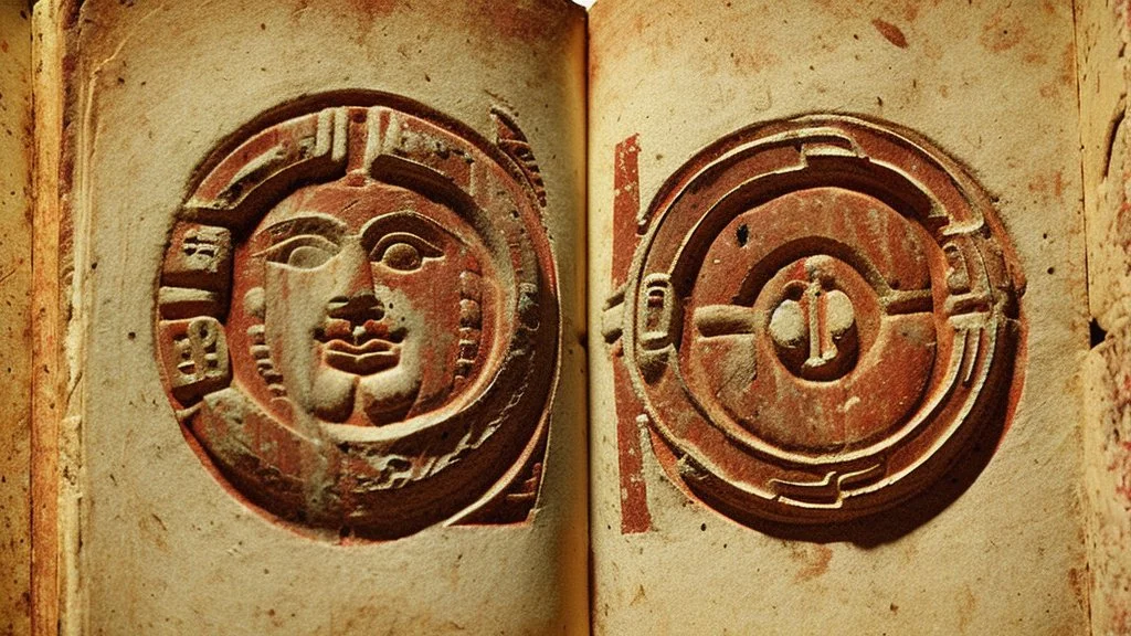 facing logo of an ancient book