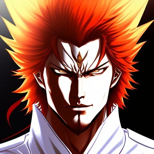 "Ichigo Kurosaki, Large Scale Head and Shoulders Portrait, 8K Resolution Portrait by Tite Kubo, Artstation, mangá style."