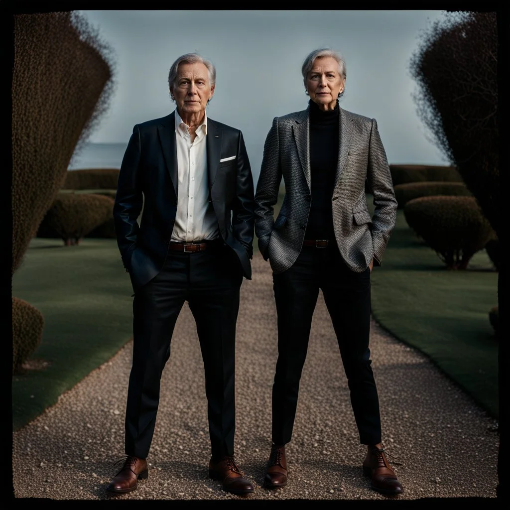 Ball-headed couple, full body, shot on Hasselblad, 8k highly detailed face, sharp focus