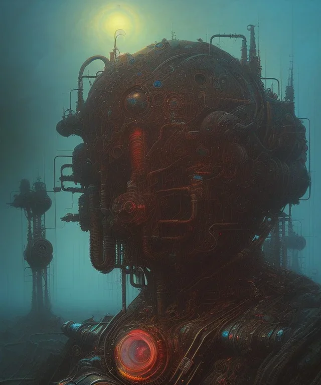 Camera., concept art, hyper detailed, beksinski, dan mumford, post-apocalyptic, oil on canvas