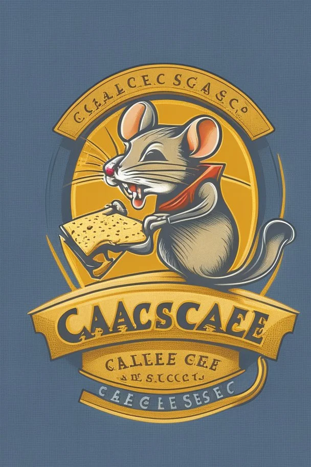 Mouse stealing cheese logo design