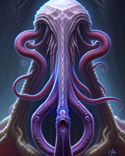 Dungeons & Dragons Mind Flayer Portrait, tentacle mouth