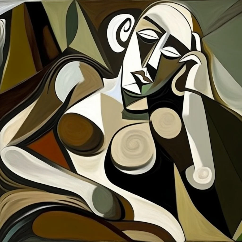 picasso abstract brown woman lying more cubism