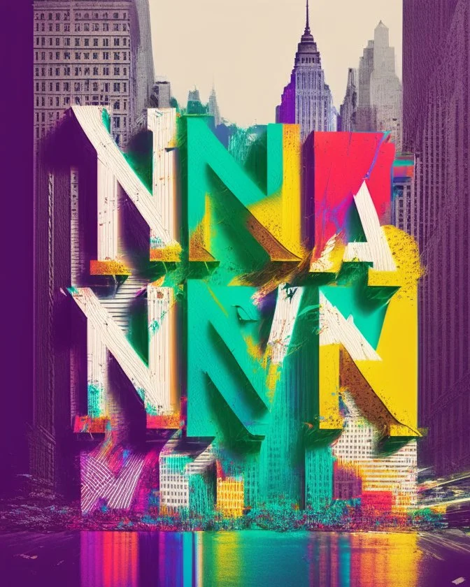 New York in color text