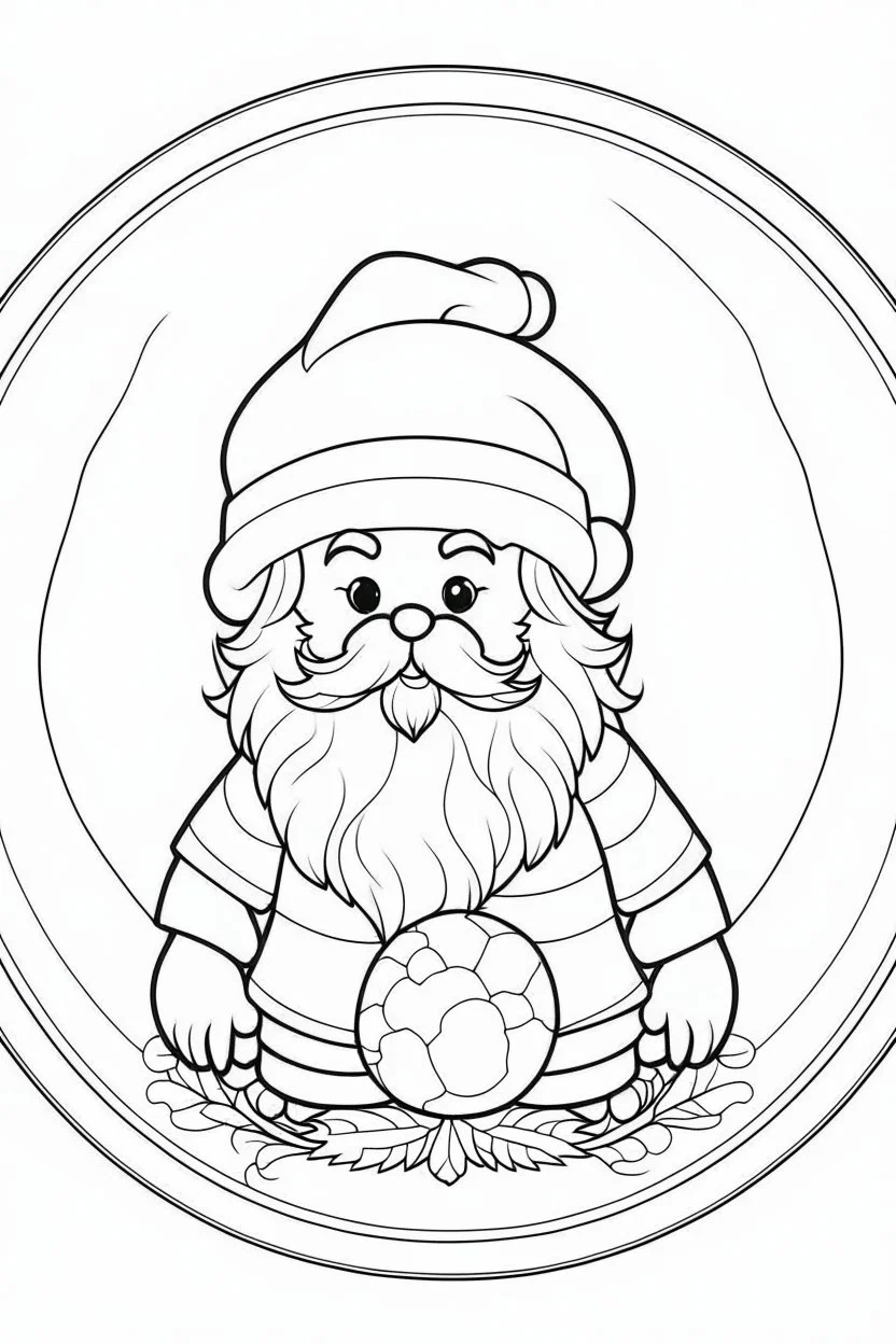 coloring page for kids, Santa GIFT CHILDERN BALL, cartoon style, thick outline, low details, no shading, no color