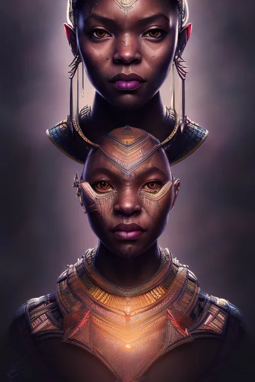 sango fantasy, fantasy magic, intricate, sharp focus, illustration, highly detailed, digital painting, concept art, matte, artgerm and paul lewin and kehinde wiley, masterpiece Asian lady black panther Papu New Guina pyramid black silver space lady space blood moon galaxy