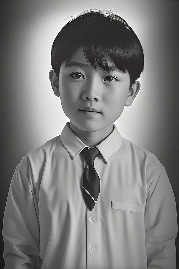 6 year old asian schoolboy in school uniform portrait, epic colour treatment, cinematic colour treatment, meticulously intricate perfectly symmetrical extremely detailed, pixiv daily ranking, pixiv, extreme depth of field, artstation, spectacular details, volumetric lighting, masterpiece, cinematic, Hollywood production, 8k resolution, high definition, max octane render, vivid colors, max resolution, max perfectionism, realistic composition, professional photography