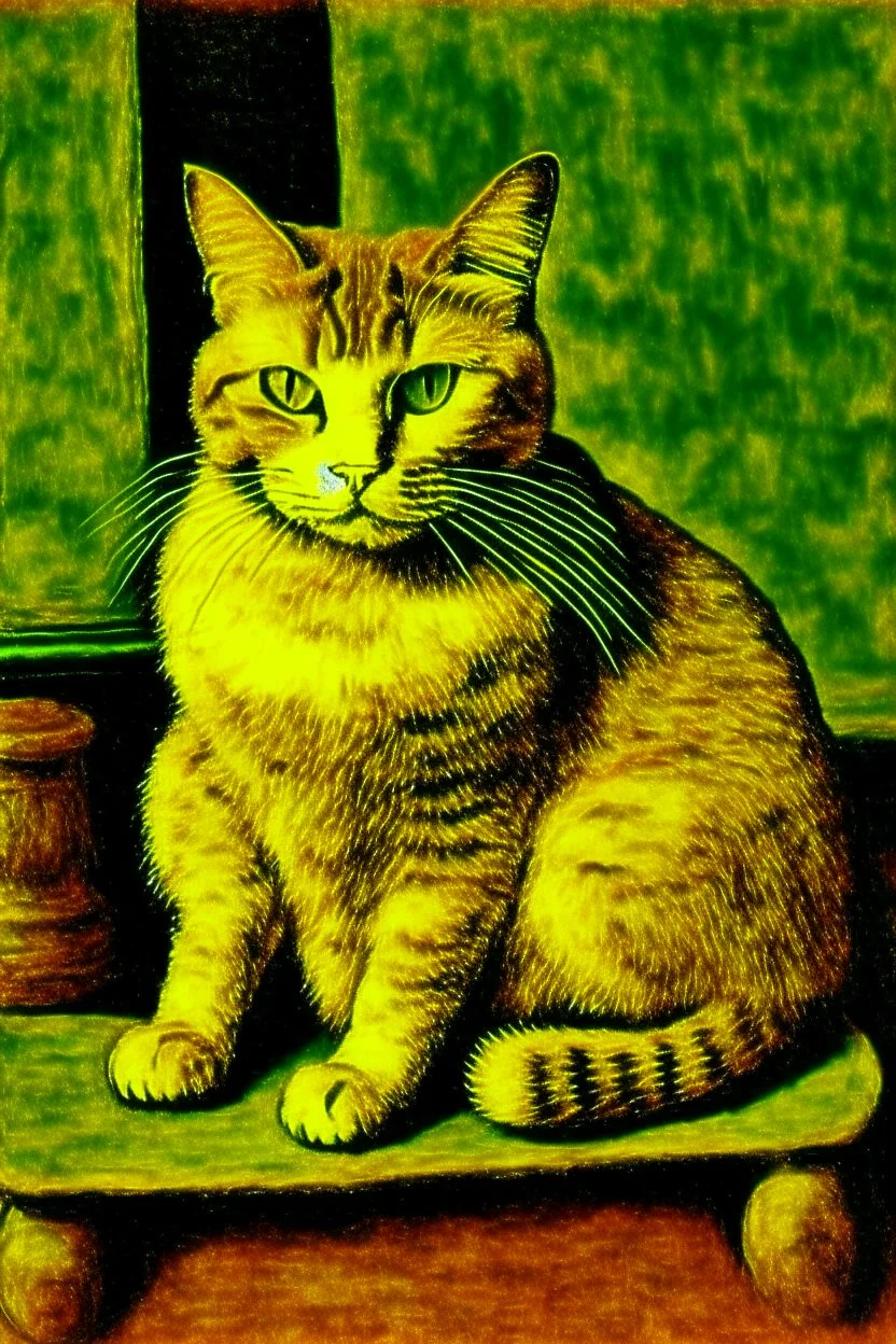 Portrait of a cat by Van Gogh