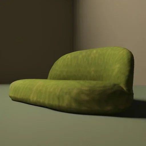 Couch in the shape of an avocado