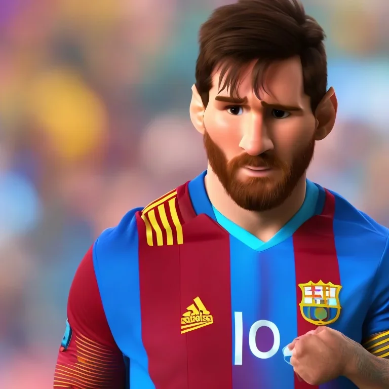 perfect face lionel messi happy, highly detailed, wearing Argentina