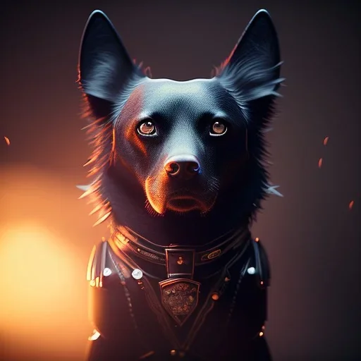 black dog, steampunk, unreal 5, octane render, cinema4d, dynamic lighting, dramatic lighting, 4k, redshift render, highly detailed, hyper realistic