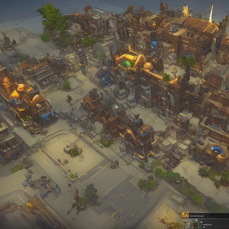 Torchlight 2 architecture concept in overwatch，vertical view