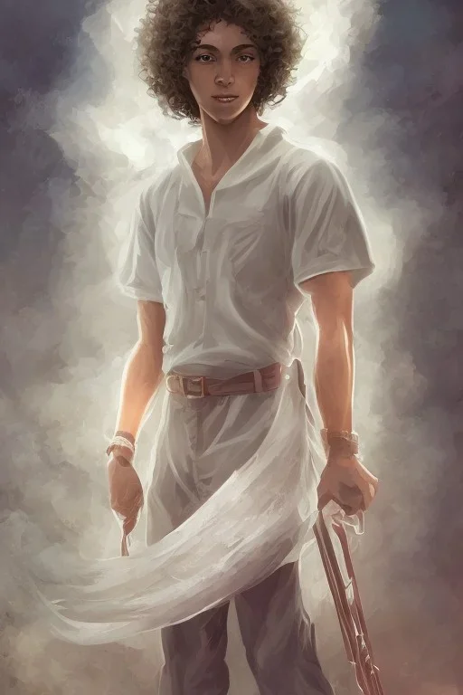 beautiful 12 year old arabic boy with curly hair and light blue eyes