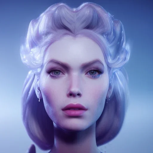 A portrait of a crystalised ice cold queen, atmospheric,fantasy, realistic, unreal engine 5, cinematic lighting, octane render.