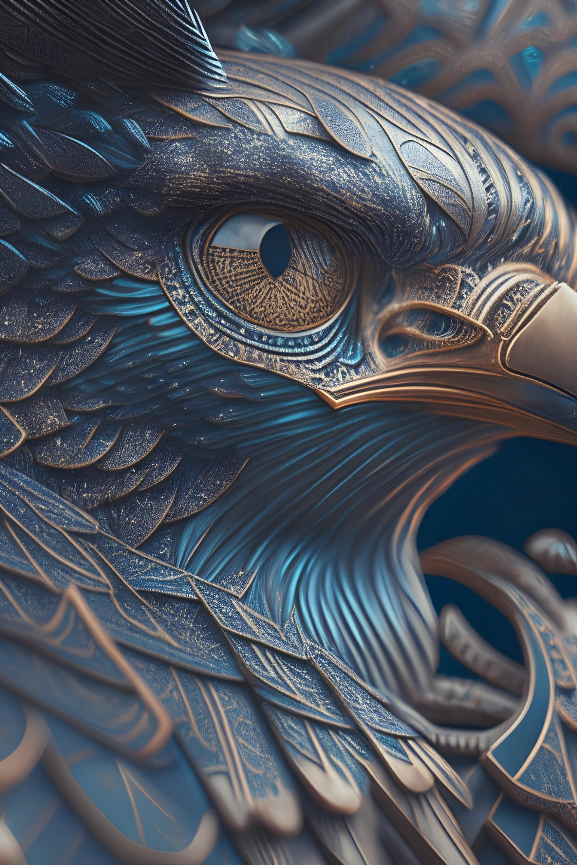 Thunderbird,intricate, high detail, behance, microworlds smooth, macro sharp focus, centered