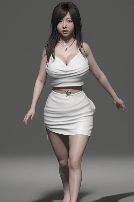 hitomi tanaka waist up photo, white dress, 8k resolution, realistic, unreal engine, cinematic lighting, octane render.