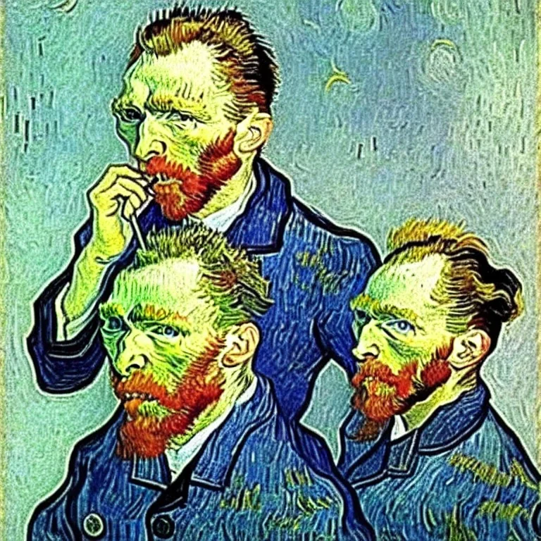 VAN GOGH CUTTING HIS OWN EAR