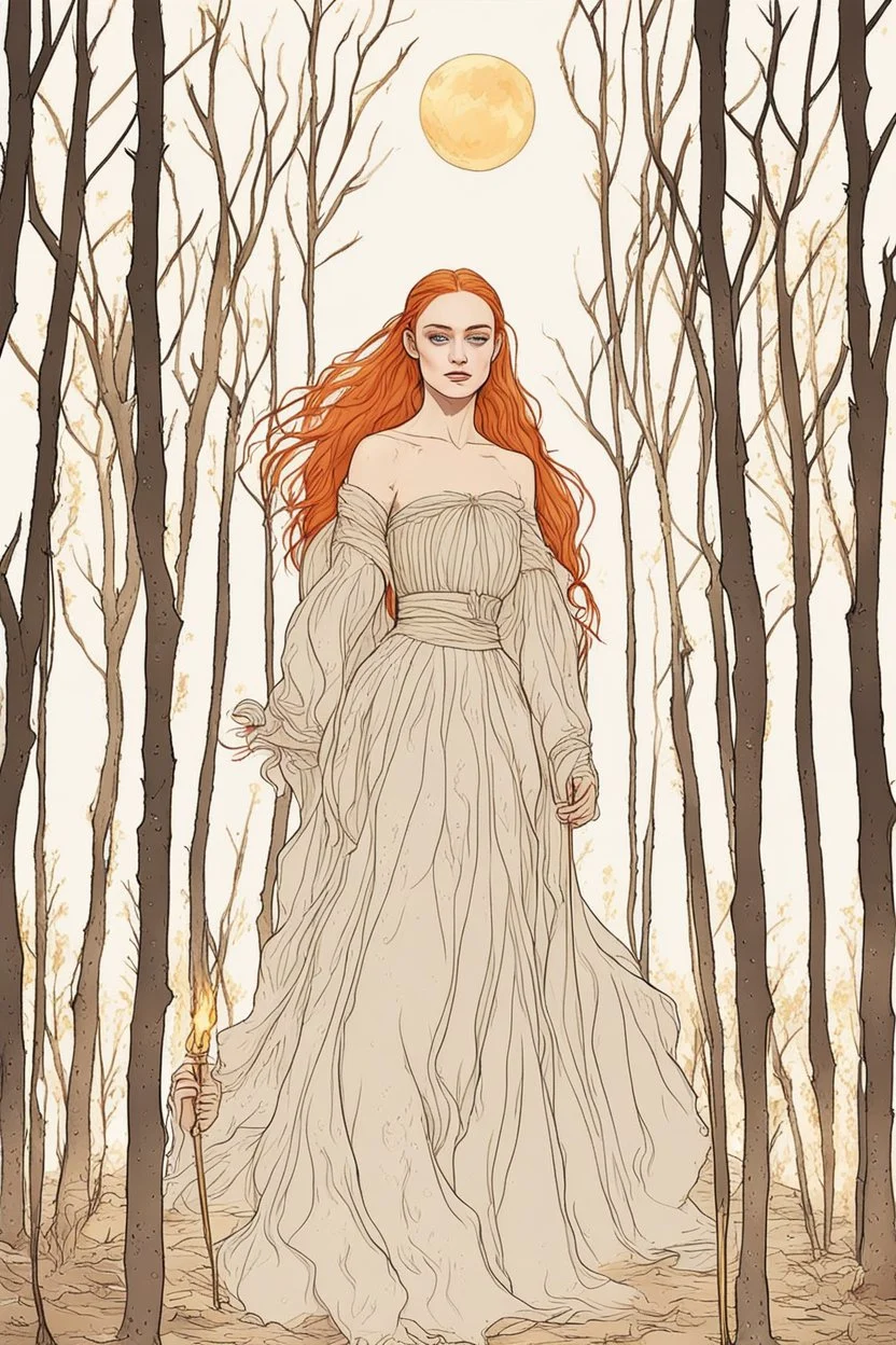 [Sophie Turner] As the twin suns sank below the horizon, Sophie allowed her ragged body some respite. Perched high in the tree, she watched flickering firelight dance across the encroaching shadows of night. Its golden glow played gently across her features, casting dancing forms upon the damp bark. Her haggard complexion was etched with tracks of exhaustion and defiance in equal measure. Yet in the fire's realm, for now she seemed at peace. Wrapped snugly in the nexu's black pelt, its fur exude