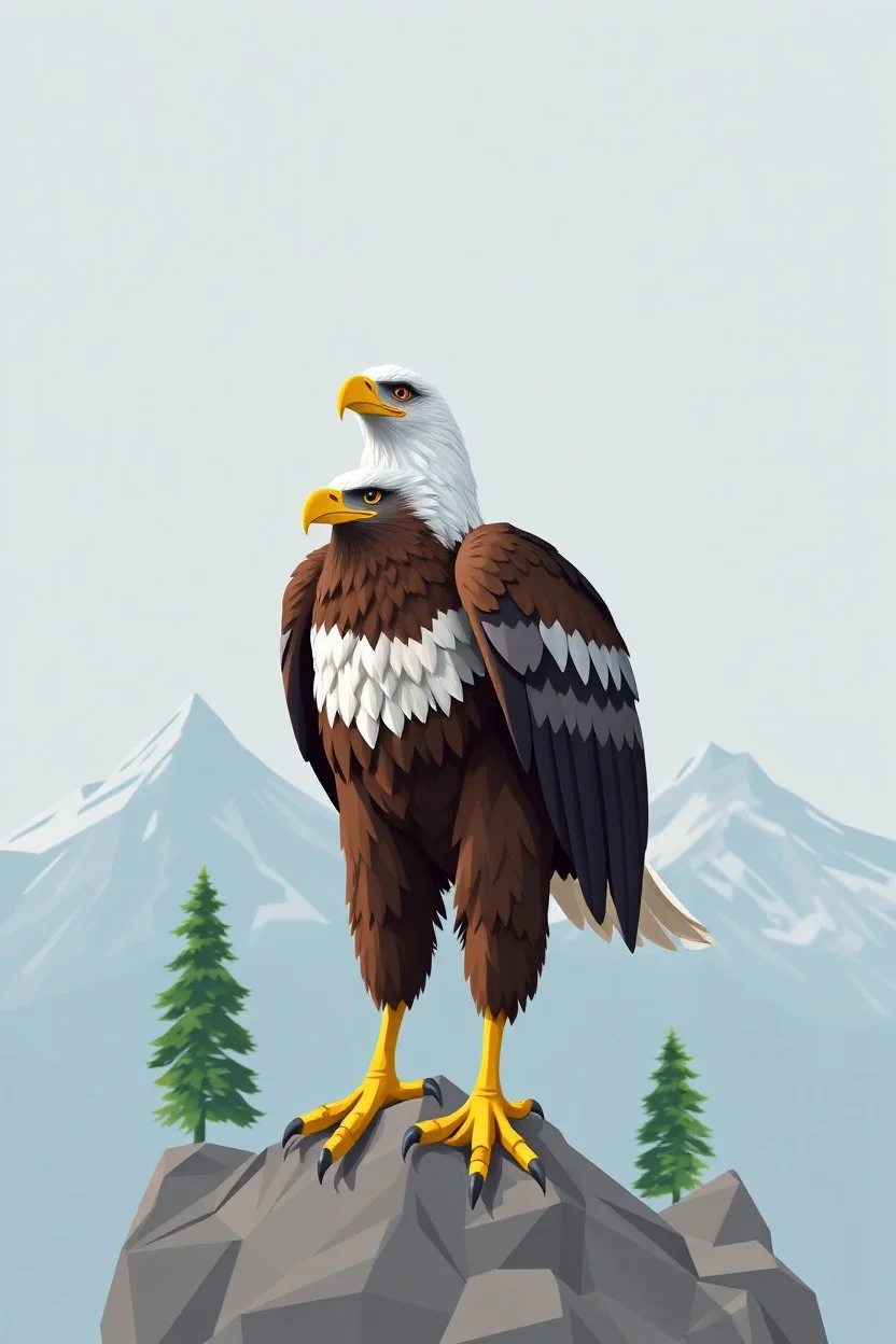 hi poly Mountain Eagle T-pose just the character and simple background
