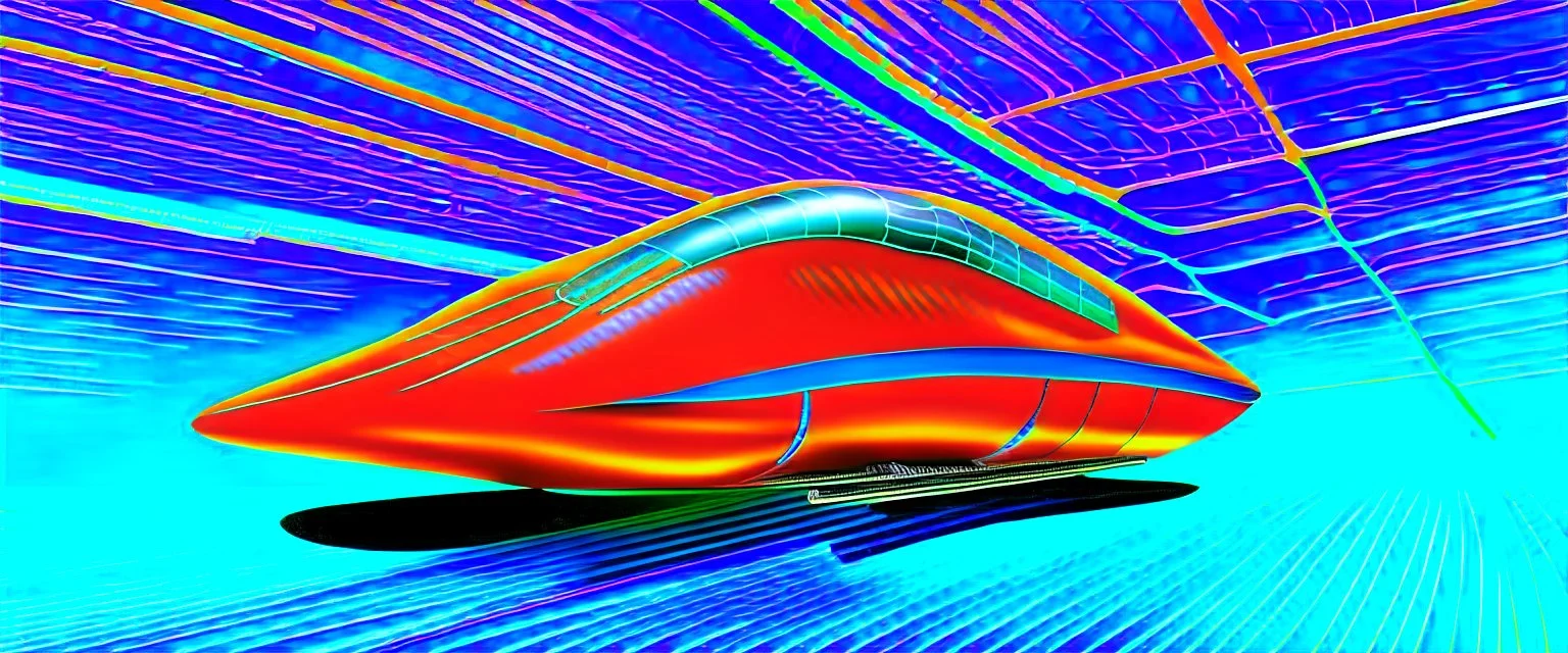 award winning car and driver photograph of a futuristic station wagon dirigible hybrid designed by only one vehicle per image painted metallic orange traveling at a high rate of speed, jet intake off of front center of vehicle and jet exhaust out the rear with bright blue flame, bilaterally symetrical, more a high speed road vehicle