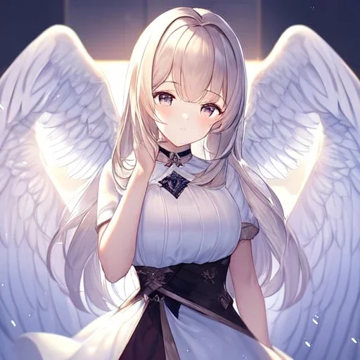 Clear focus,High resolution, Angel, Wearing s split skirt