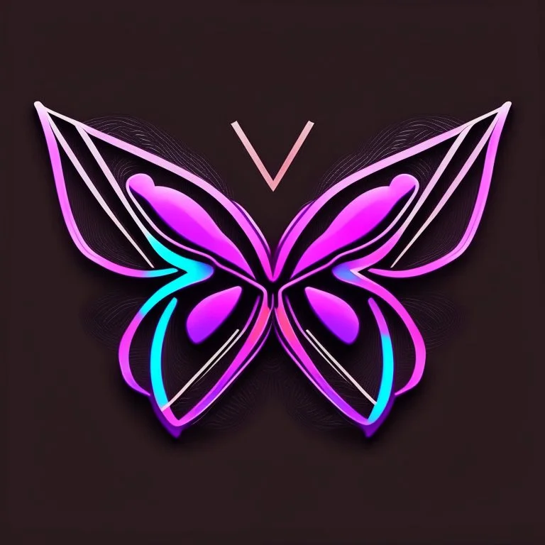 symetry!!, butterfly!!, logo, NFT, colorful, cyberpunk, neon punk, curves, lines, simple, gradient, creative